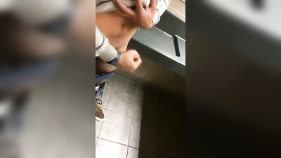 Gay Porn Twinks Cumming in Public Restroom Adventure