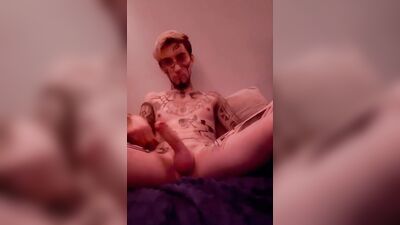 Twink In Body Paint Masturbates