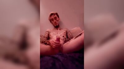 Twink In Body Paint Masturbates