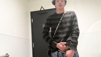 Gay Teen Model Masturbates Inside Pizzeria Public Restroom