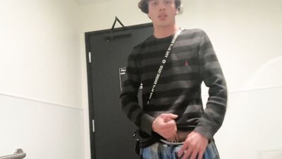 Gay Teen Model Masturbates Inside Pizzeria Public Restroom