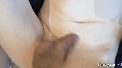 femboy fucks herself in her chair with a tenticle