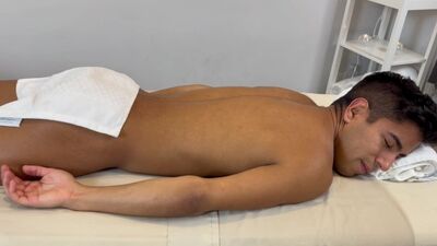 Twink gets his ass wrenched during massage with a new masseur.
