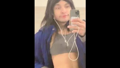 Sexy 21 year old nerd gym twink in skirt fat ass in gym bathroom w/ muscle hole