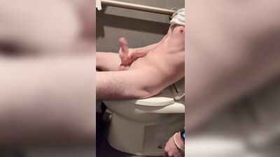 Jerking Off in Library Bathroom