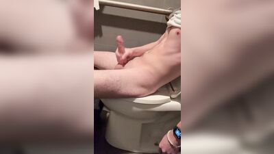Jerking Off in Library Bathroom