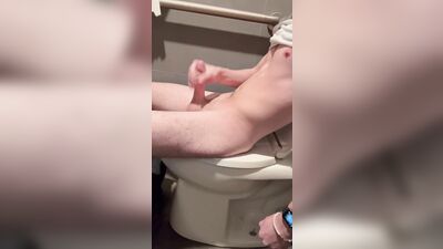 Jerking Off in Library Bathroom