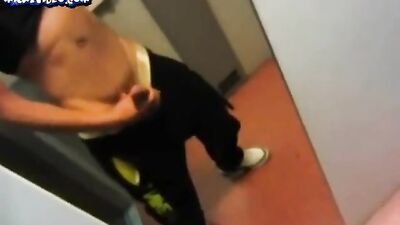 Gay Porn: Muscle Boys Cum on Elevator Mirror