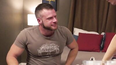 Gay Muscle Daddy Skinny Twink Banged - Hardcore Bareback Action