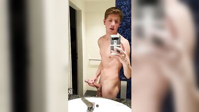 Hot Hung Twink Jaden Cums In Public Restroom