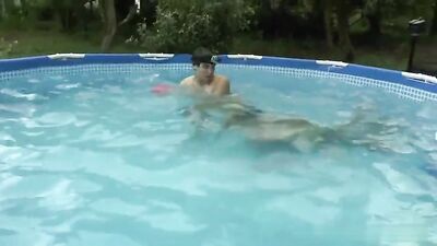 Twins fun in pool gay teen porn couple
