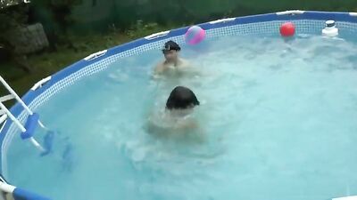 Twins fun in pool gay teen porn couple
