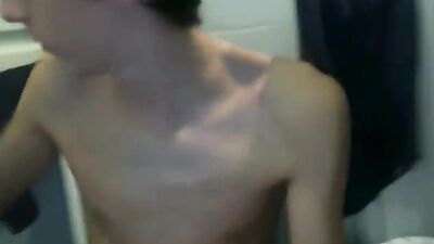 Teen shows off big dick