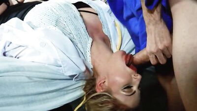 Hot Blonde Nurse Gets A Massive Facial By A Patient - Georgie Lyall
