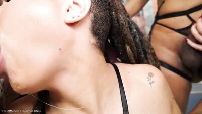 TS Raw - 4 TS 1 Girl All Pussy Creampie & Swallow Gangbang