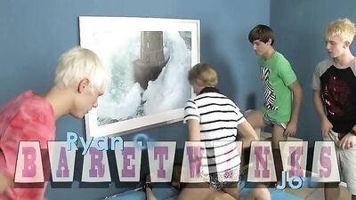 Gang Cum Bareback Group Fuck: One Boys Whole Lot Of Cum