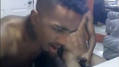 Two BBC Web-Cam Cum Shots: Double Black Dildos Delight!