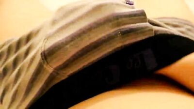 Creamin His Shorts: Amateur Cum Shots Solo - Hot Ass Wank And Cum In His Undies!