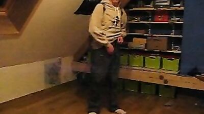 Young Stud just back from school, no time for teasing!