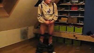 Young Stud just back from school, no time for teasing!