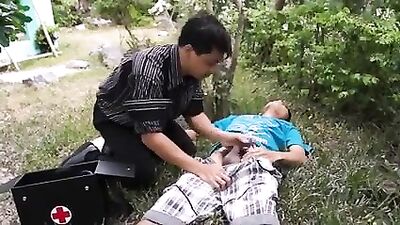Asian Fetish Fun Medical Reliever: Explosive Asian Gay Porn Action!