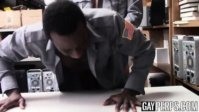 Horny Black Cop Sucks His Twink Partners White Uncut Dick