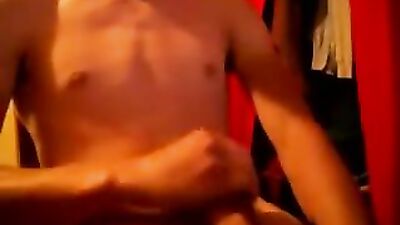 Young white shirt masturbates