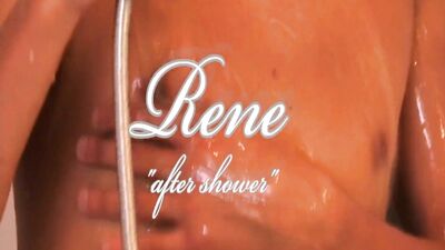 Gay Porn Threesome: René After the Shower... and Friends!