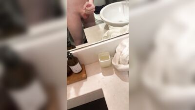 twink jerking off in the bathroom