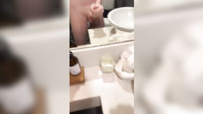 twink jerking off in the bathroom