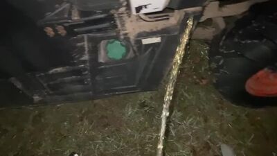 Twink Outdoor Public Peeing & Pissing on Daddy’s Kubota