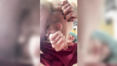 Horny & Bent Over Boy SLUT Fingers Asshole While Cumming ON HIMSELF