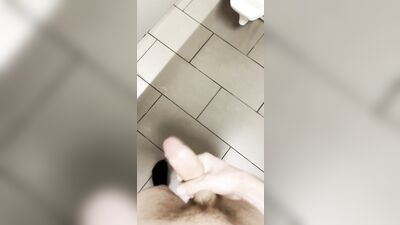 Playing with my tail in public restroom