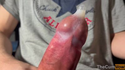 CLOSE UP: Condom Masturbation + Filling with Cum
