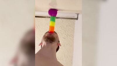 Throating my dildo is fun????