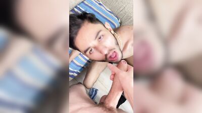 I wanted to cum inside, but he was so eager to have my load on his face!