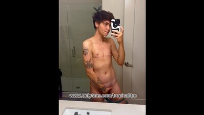 FTM tropical twink shows you his tan lines