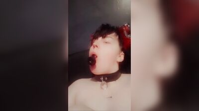 Sissy ftm catboy sucks his buttplug