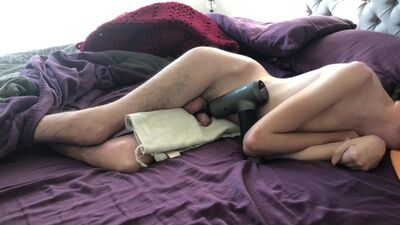 Big dick quadriplegic using massage gun