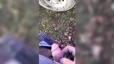 Anal Virgin Twink Peeing Pissing on Daddy’s Truck