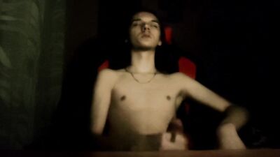 Skinny Polish shirtless twink jerks off until he nuts