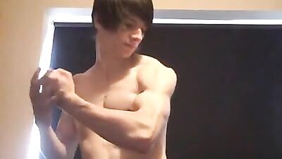 Gay Muscle Hunks - Emo Teen Flexes His Hot Body