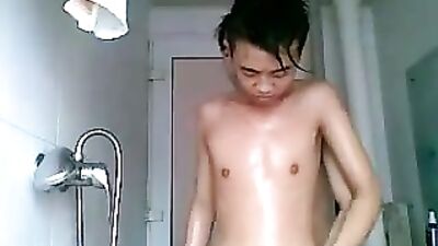 Cute asian boys shower fuck