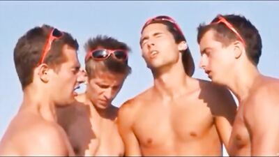 Gay Beach Facials: 4 Times the Action with Blond Boys!