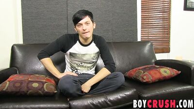 Cute Ryker Madison masturbates after being interviewed