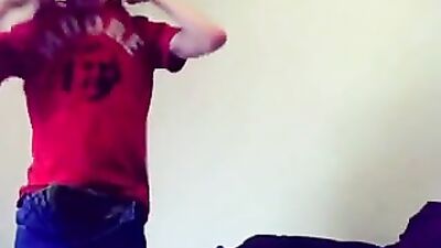 Stripping and Masturbating Web-Cam Handjob: Steamy Gay Porn Action!