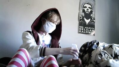 Cute femboy using his fleshlight until he cums