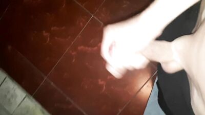 twink bathroom jerking