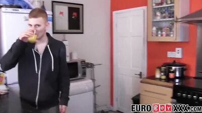 Bareback fucked twink loving the taste of hard cock