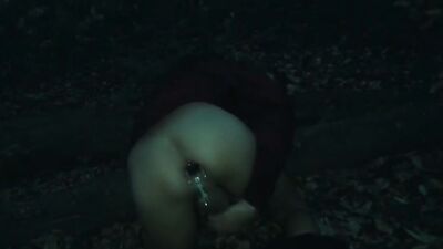 Perv twink with gynecologically opened ass jerks off public